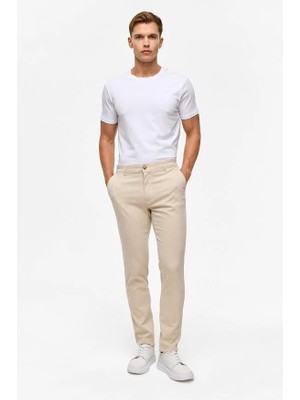 Süvari Bej Slim Casual Pantolon