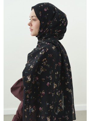 Fresh Scarfs Tiny Blooms Desenli Pamuk Viskon Şal Lacivert