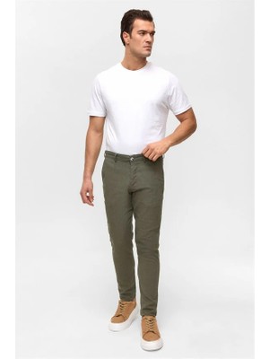 Süvari Koyu Haki Slim Casual Pantolon