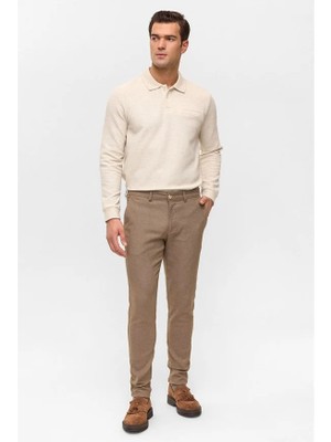 Süvari Bej Slim Casual Pantolon