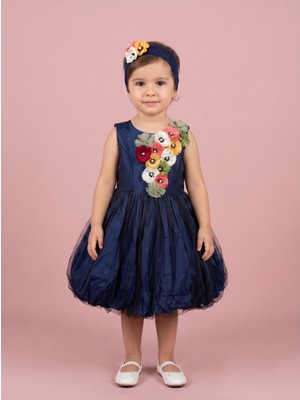 Ciliegia Dolls Kız Bebek Renkli Çiçekli Tüllü Abiye Elbise Taç Hediyeli