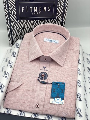 Fitmens Klasik Kısa Kol Kuşgözü Nefes Alan Yaka Alttan Düğmeli Hediye Kutulu Erkek Gömlek FS-004565 - Bordo