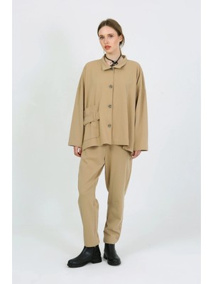 Des Concept Kadın Oversize Cepli Düğmeli Ceket