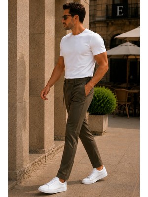 Danger Erkek Premium Poliamid Kumaş Comfort Fit Jogger Haki Pantolon - 252DNGR