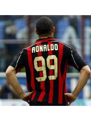 Efsane M.i.l.a.n Ronaldo Nazario 99  Nostalji Yetişkin Siyah Kısa Kol Futbol Forması