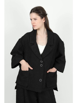 Des Concept Kadın Dokulu Kumaş Oversize Ceket