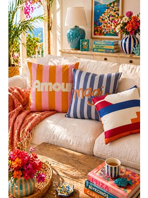 Sleep Garden Tasarım Dekoratif Kırlent Kılıfı | Modern Ev Dekoru 43X43 3'lü Set