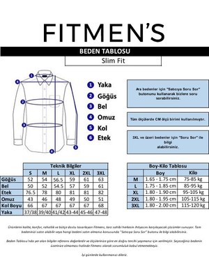 Fitmens Slim Fit Uzun Kol Premium Çizgili Yaka Düğmeli Hediye Kutulu Erkek Gömlek FS-004440 - Pembe