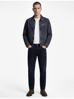 Koton Cepli Straight Fit Düz Paça Jean Pantolon - Straight Fit Mark Jeans