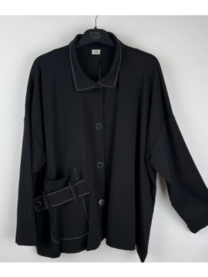 Des Concept Kadın Oversize Cepli Düğmeli Ceket