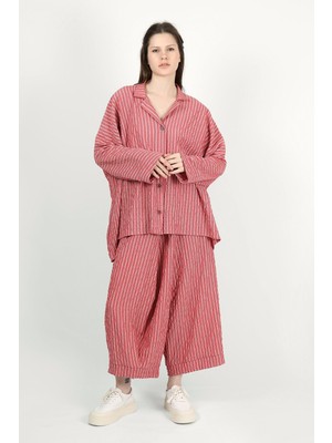 Des Concept Kadın Çizgili Oversize Gömlek
