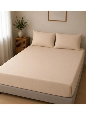 Pamuva Çift Kişilik Lastikli Çarşaf Takımı 2 Adet Yastık Kılıflı 50X70 | 180X200+30 | %100 Pamuk