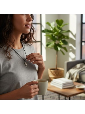 Hedea Eskitme Gümüş Kaplama Kartal Başı Figürlü Siyah Ipli Unisex Tasarım Kolye