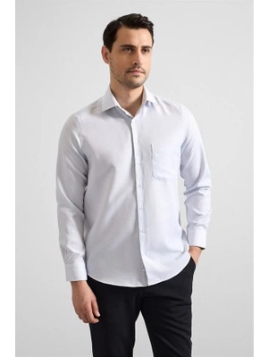 Süvari Gri Regular Klasik Yaka Casual Gömlek