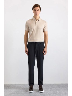 Süvari Siyah Slim Düz Jogger Pantolon