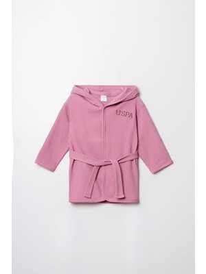 U.s. Polo Assn. Kız Bebek Waffle Bornoz %100 Pamuk