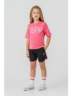 U.S. Polo Assn. Kız Çocuk Şort Takım, %100 Pamuk / %100 Cotton