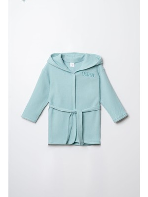 U.s. Polo Assn. Kız Bebek Waffle Bornoz %100 Pamuk
