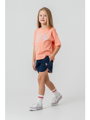 U.S. Polo Assn. Kız Çocuk Şort Takım, %100 Pamuk / %100 Cotton