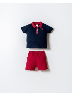 U.s. Polo Assn. Erkek Bebek Polo Yaka Pike T-Shirt Şort Takım %100 Pamuk Yazlık 2’li Set