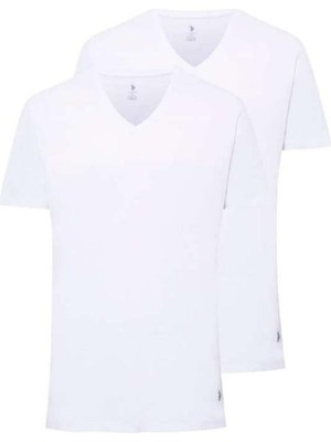 U.S. Polo Assn. 2'li Erkek V Yaka Kısa Kol Atlet