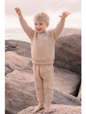 Cigit Kapitone Sweatshirt Takım 1-7 Yaş Bej