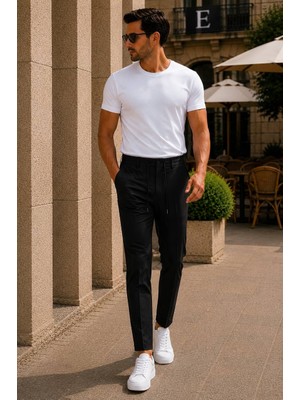 Danger Erkek Premium Poliamid Kumaş Comfort Fit Jogger Siyah Pantolon - 252DNGR