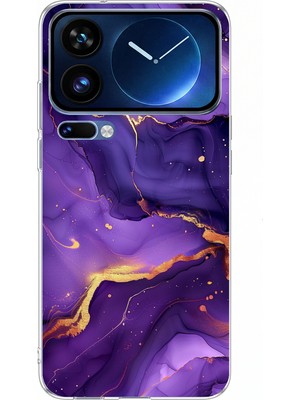 TechTree Xiaomi 17 Pro Max Uyumlu Ametist Taşı Mor Mermer Baskılı Silikon Kılıf