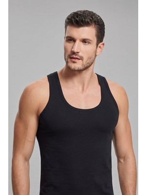 Avrissa Concept Penye Beyaz Siyah Erkek Atlet %100 Pamuk Standart Fit Normal Kesim