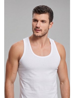 Avrissa Concept Penye Beyaz Siyah Erkek Atlet %100 Pamuk Standart Fit Normal Kesim