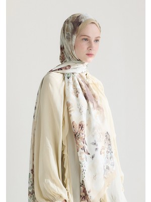Fresh Scarfs Peony Harmony Floş Viskon Şal Bej