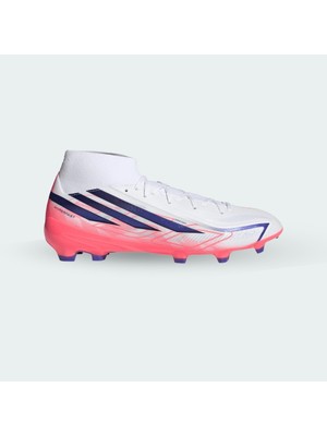 Adidas  IH7090 F50 Hyperfast League Mid Erkek Kramponu Beyaz-Neon Pembe