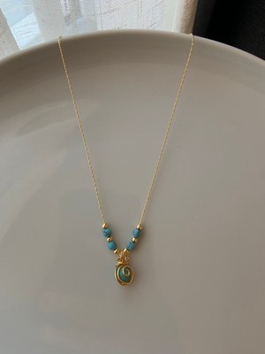 Anetta Jewelry Kadın Altın Renk Firuze Doğal Taş Altın Kaplama Kararmaz Kolye