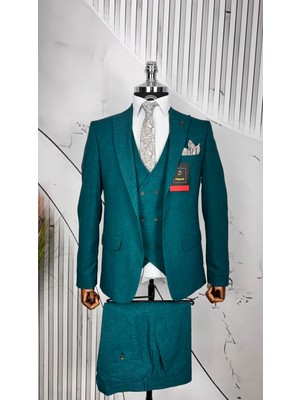Dupont Classics Dupont Erkek Slim Fit 6 Drop Yelekli Takım Elbise - Sivri Yaka Çift Yırtmaçlı