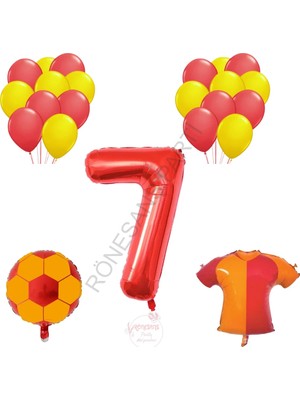 Rönesans Parti Rönesans Sarı Kırmızı Taraftar Temalı Doğum Günü Seti Yaş-7