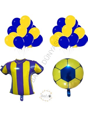 Bal10 Dünyası BAL10 Sarı Lacivert Taraftar Temalı Doğum Günü Seti Yaş-0