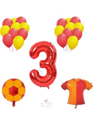 Best Parti Best Sarı Kırmızı Taraftar Temalı Doğum Günü Seti Yaş-3