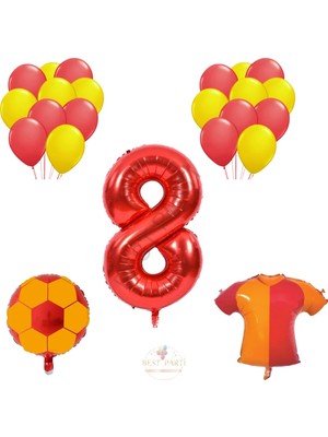 Best Parti Best Sarı Kırmızı Taraftar Temalı Doğum Günü Seti Yaş-8