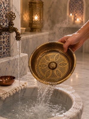 FUALORA Hamam Kurna Tası Ağır Antik