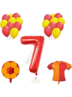 Best Parti Best Sarı Kırmızı Taraftar Temalı Doğum Günü Seti Yaş-7
