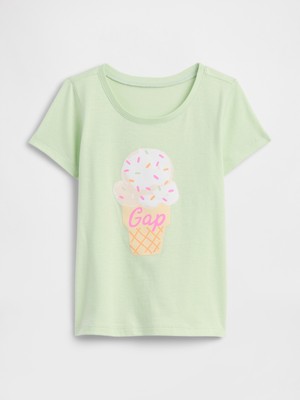 Gap Kız Bebek Yeşil Grafik Baskılı T-Shirt