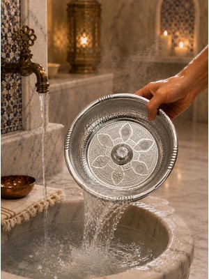 FUALORA Hamam Kurna Tası Ağır Gümüş