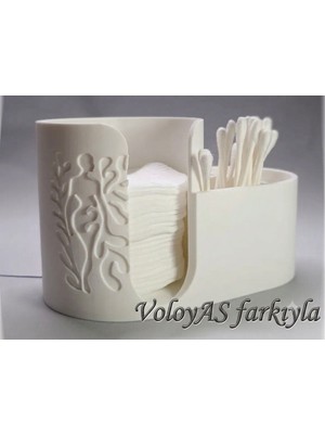 Voloyas Yaprak Desenli Lüks Pamukluk - Çok Amaçlı Makyaj ve Banyo Düzenleyici Organizer