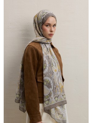 Fresh Scarfs Verona Desen İpek Krep Şal Adaçayı