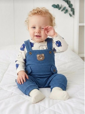 Panfilia Erkek Bebek Salopet Body Çorap 3'lü Set / Uzun Kollu Mevsimlik