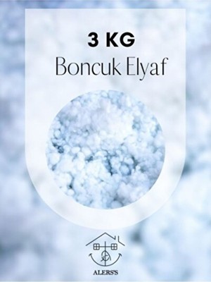 Empressco Yumuşak ve Hafif 100% Boncuk Elyaf 3 kg Yastık, Yorgan ve Oyuncak Malzemesi