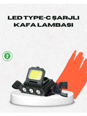 Mercora Tech USB Şarjlı Kafa Feneri 800 Lumen Ayarlanabilir Cob ve Xpe LED