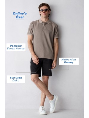 Kiğılı Regular Fit Standart Kesim Yan Cepli Pamuklu Bermuda Şort