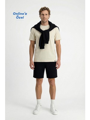 Kiğılı Beli Lastikli Ipli Cepli Penye Kumaş Pamuklu Spor Sweat Şort