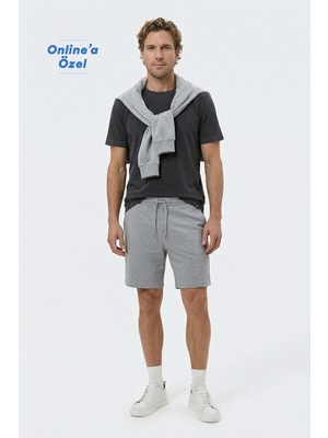 Kiğılı Beli Lastikli Ipli Cepli Penye Kumaş Pamuklu Spor Sweat Şort